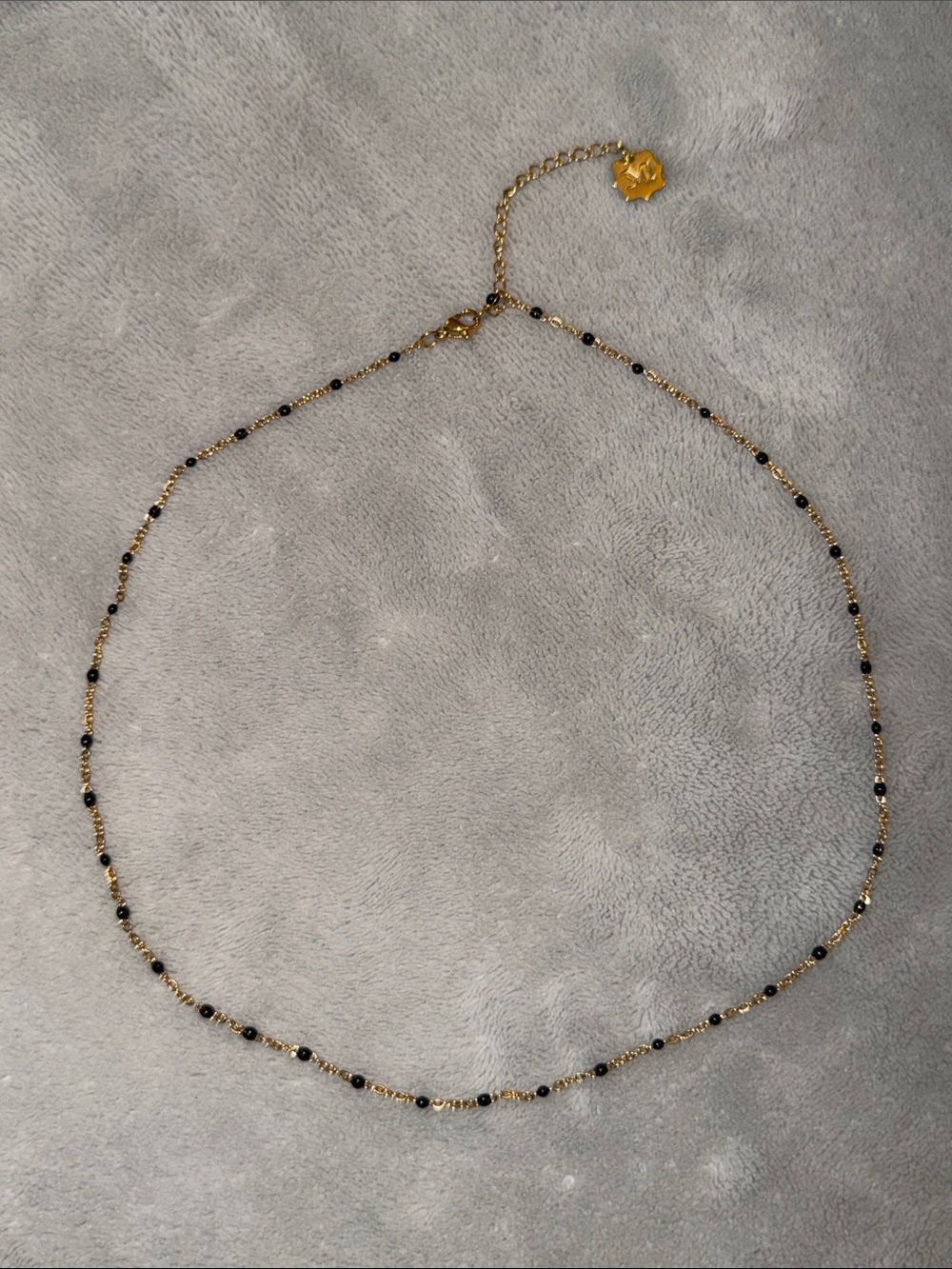Gold Chain Necklace with Black Beads - Women's Jewelry never worn